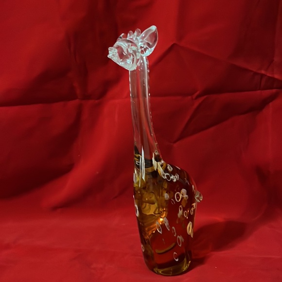 Blown 11” tall Murano glass giraffe, ginger color - Picture 3 of 9
